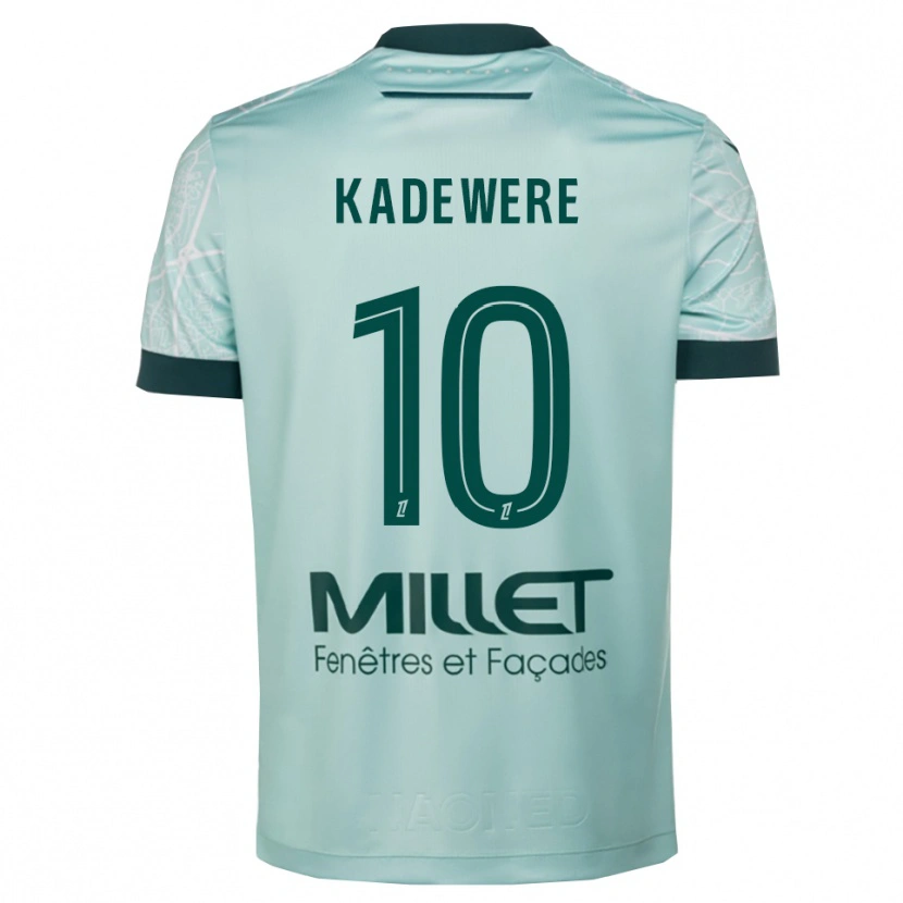 Danxen Niño Camiseta Tino Kadewere #10 Verde Blanco 2ª Equipación 2025/26 La Camisa