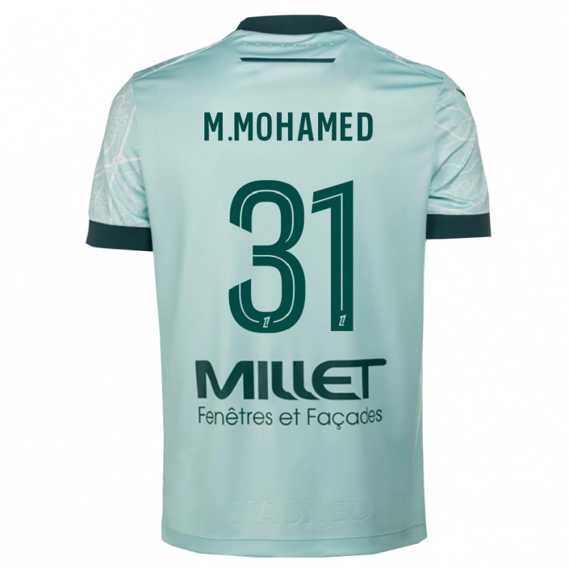 Danxen Niño Camiseta Mostafa Mohamed #31 Verde Blanco 2ª Equipación 2025/26 La Camisa