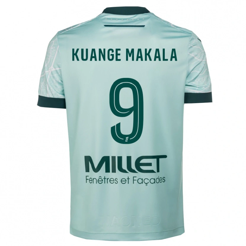 Danxen Niño Camiseta Jordi Kuange Makala #9 Verde Blanco 2ª Equipación 2025/26 La Camisa