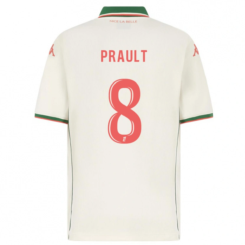 Danxen Niño Camiseta Jade Prault #8 Blanco Verde 2ª Equipación 2025/26 La Camisa