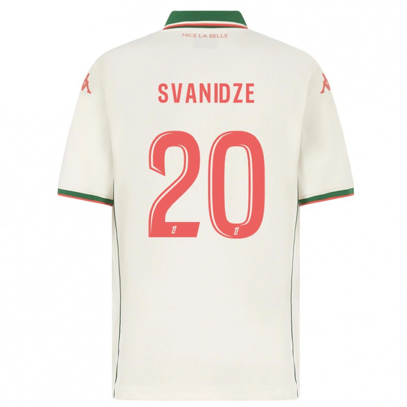 Danxen Niño Camiseta Andria Svanidze #20 Blanco Verde 2ª Equipación 2025/26 La Camisa