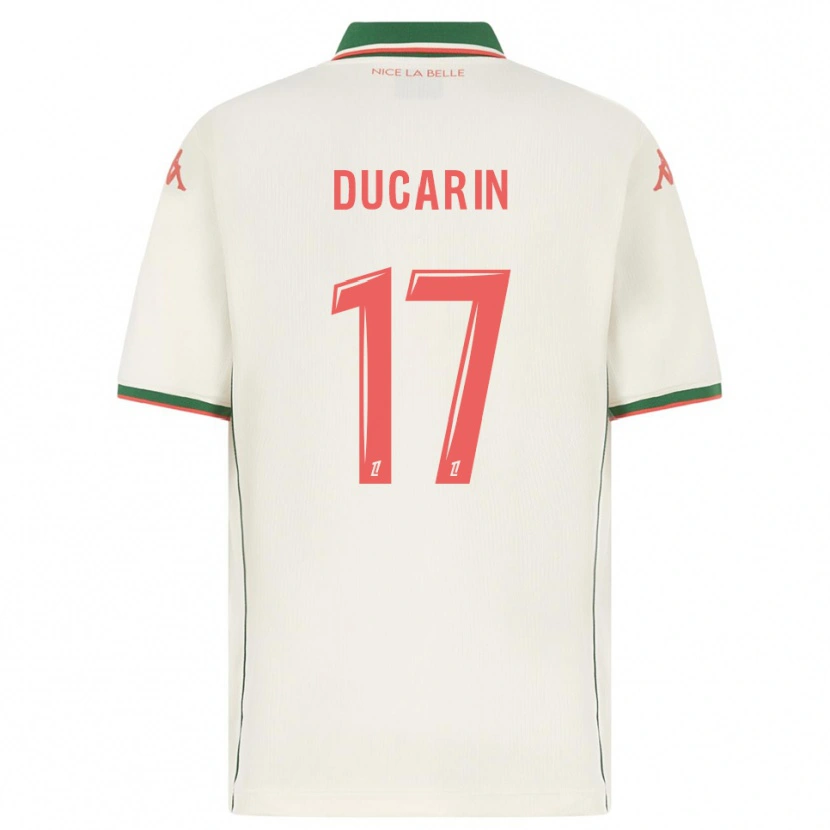 Danxen Niño Camiseta Léa Ducarin #17 Blanco Verde 2ª Equipación 2025/26 La Camisa
