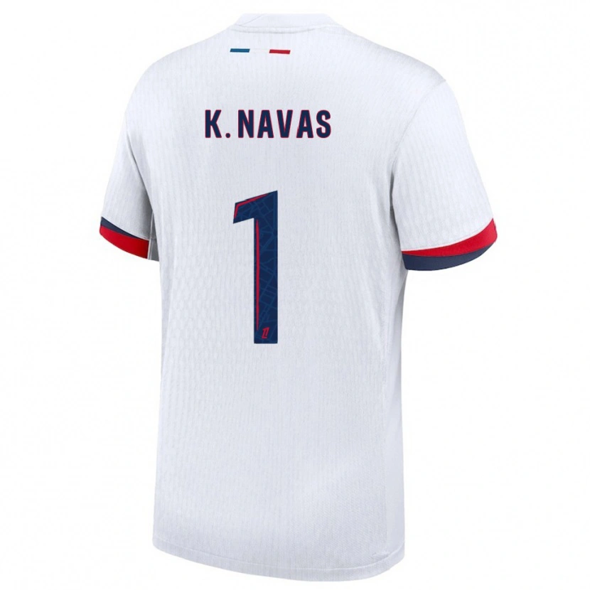 Danxen Niño Camiseta Keylor Navas #1 Blanco Rojo 2ª Equipación 2025/26 La Camisa