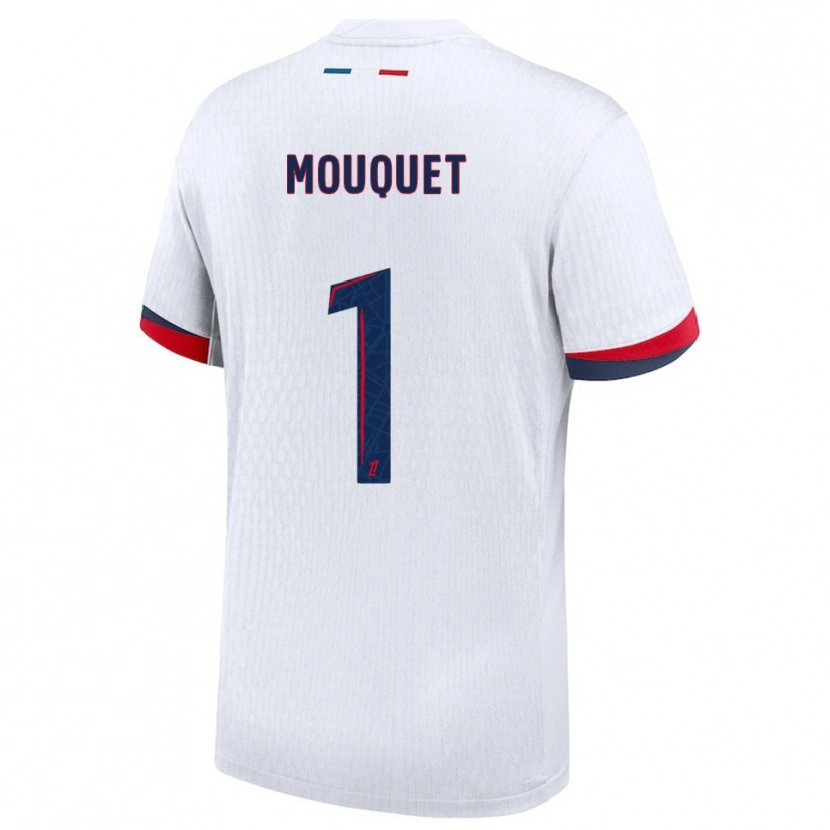 Danxen Niño Camiseta Louis Mouquet #1 Blanco Rojo 2ª Equipación 2025/26 La Camisa