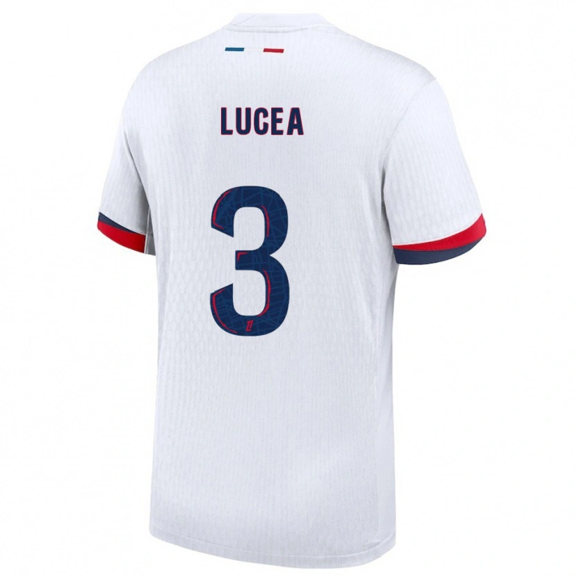 Danxen Niño Camiseta Dimitri Lucea #3 Blanco Rojo 2ª Equipación 2025/26 La Camisa