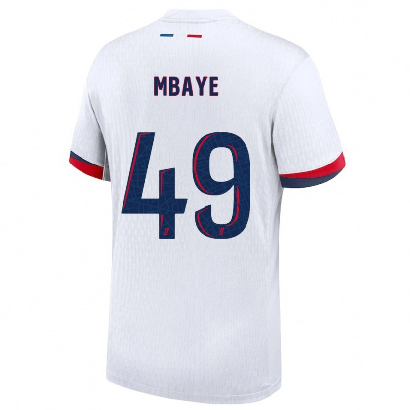 Danxen Niño Camiseta Ibrahim Mbaye #49 Blanco Rojo 2ª Equipación 2025/26 La Camisa