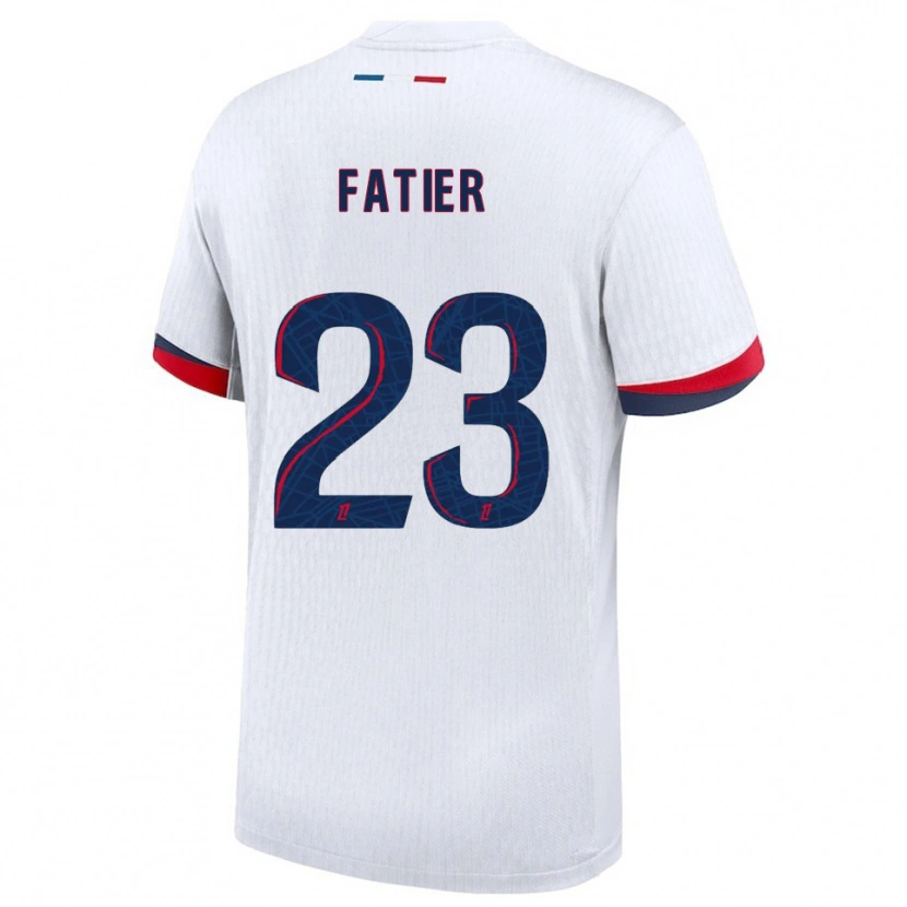 Danxen Niño Camiseta Noémie Fatier #23 Blanco Rojo 2ª Equipación 2025/26 La Camisa