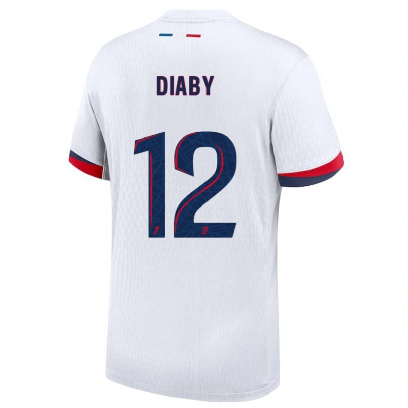 Danxen Niño Camiseta Ibrahima Diaby #12 Blanco Rojo 2ª Equipación 2025/26 La Camisa