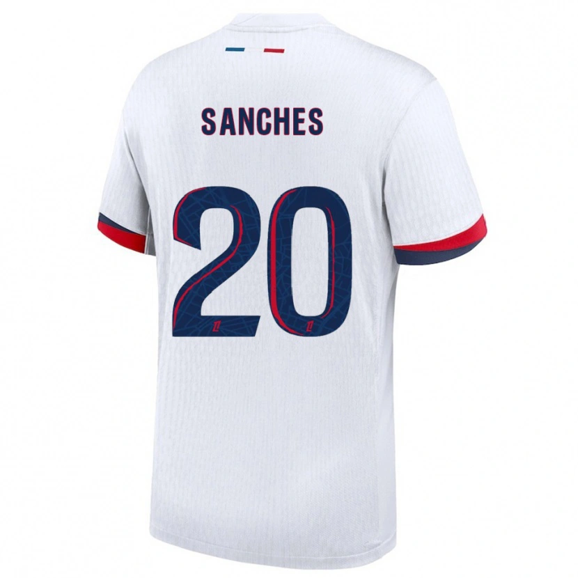 Danxen Niño Camiseta Cédric Sanches #20 Blanco Rojo 2ª Equipación 2025/26 La Camisa