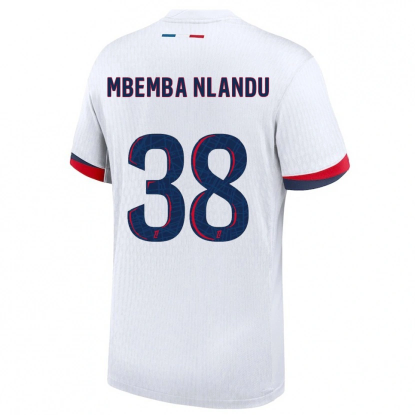 Danxen Niño Camiseta Emmanuel Mbemba #38 Blanco Rojo 2ª Equipación 2025/26 La Camisa