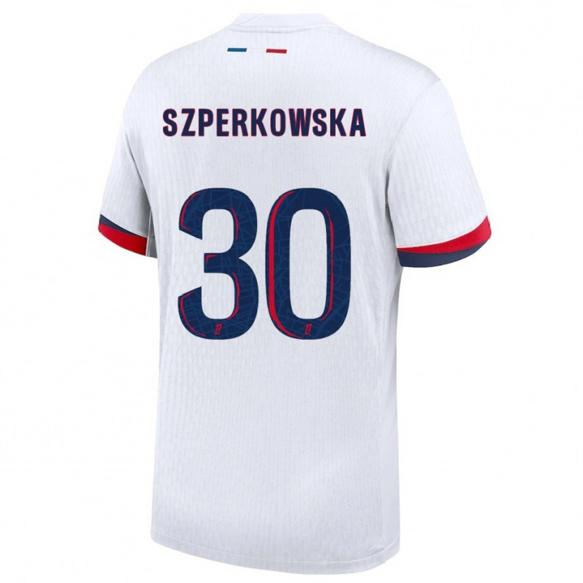 Danxen Niño Camiseta Oliwia Szperkowska #30 Blanco Rojo 2ª Equipación 2025/26 La Camisa