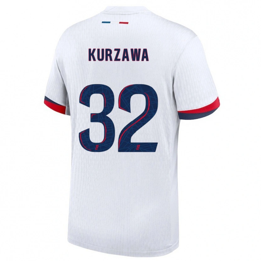 Danxen Niño Camiseta Layvin Kurzawa #32 Blanco Rojo 2ª Equipación 2025/26 La Camisa