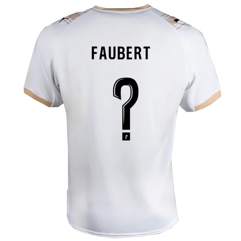 Danxen Niño Camiseta Noam Faubert #0 Blanco Negro 2ª Equipación 2025/26 La Camisa
