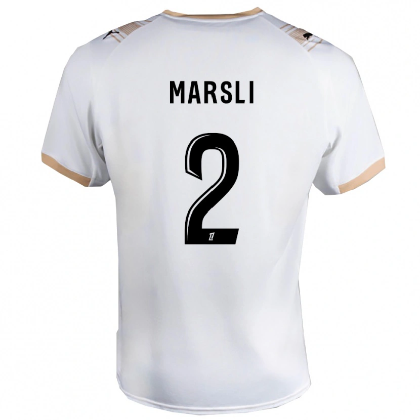 Danxen Niño Camiseta Adam Marsli #2 Blanco Negro 2ª Equipación 2025/26 La Camisa