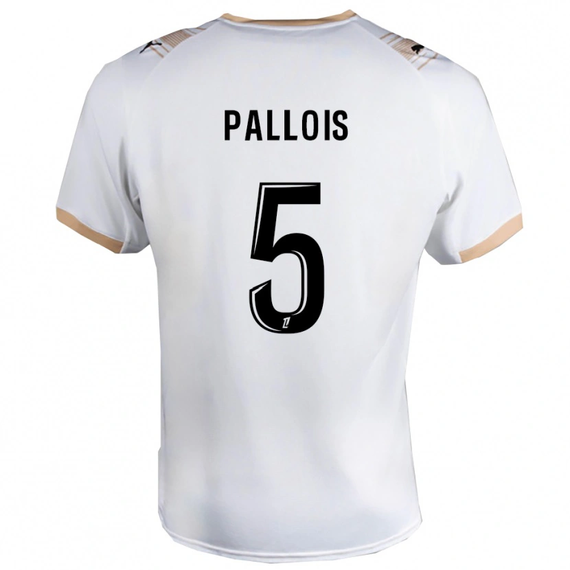 Danxen Niño Camiseta Nicolas Pallois #5 Blanco Negro 2ª Equipación 2025/26 La Camisa