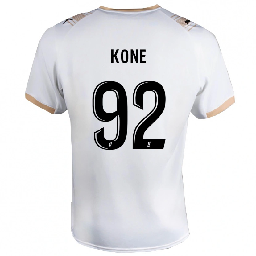 Danxen Niño Camiseta Abdoul Koné #92 Blanco Negro 2ª Equipación 2025/26 La Camisa