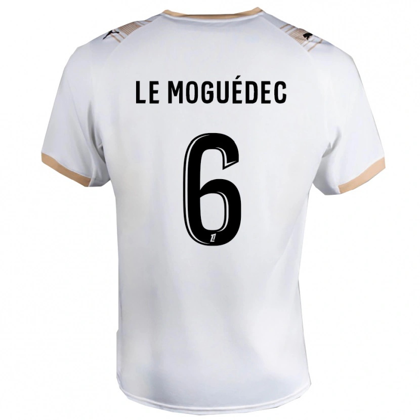 Danxen Niño Camiseta Anaële Le Moguédec #6 Blanco Negro 2ª Equipación 2025/26 La Camisa
