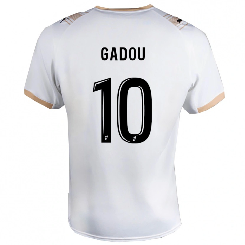 Danxen Niño Camiseta Arone Gadou #10 Blanco Negro 2ª Equipación 2025/26 La Camisa