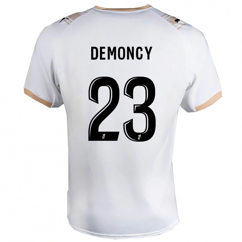 Danxen Niño Camiseta Yohan Demoncy #23 Blanco Negro 2ª Equipación 2025/26 La Camisa