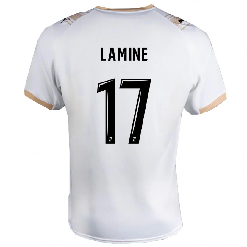 Danxen Niño Camiseta Mana Lamine #17 Blanco Negro 2ª Equipación 2025/26 La Camisa