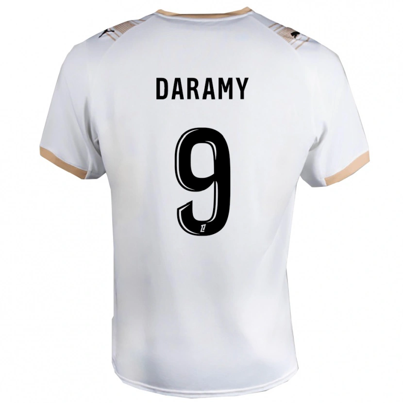 Danxen Niño Camiseta Mohamed Daramy #9 Blanco Negro 2ª Equipación 2025/26 La Camisa