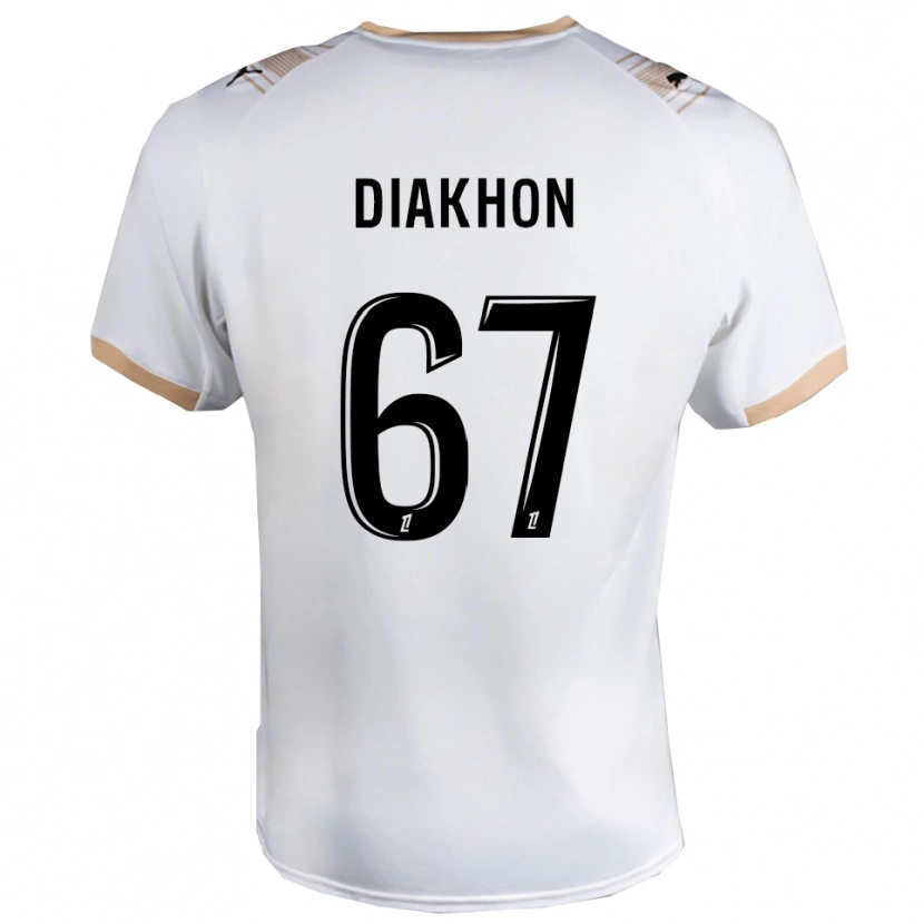 Danxen Niño Camiseta Mamadou Diakhon #67 Blanco Negro 2ª Equipación 2025/26 La Camisa