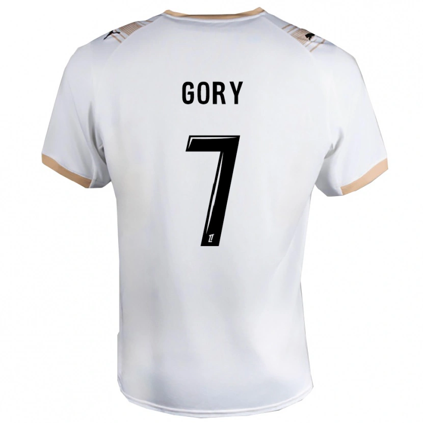 Danxen Niño Camiseta Abdoulaye Gory #7 Blanco Negro 2ª Equipación 2025/26 La Camisa