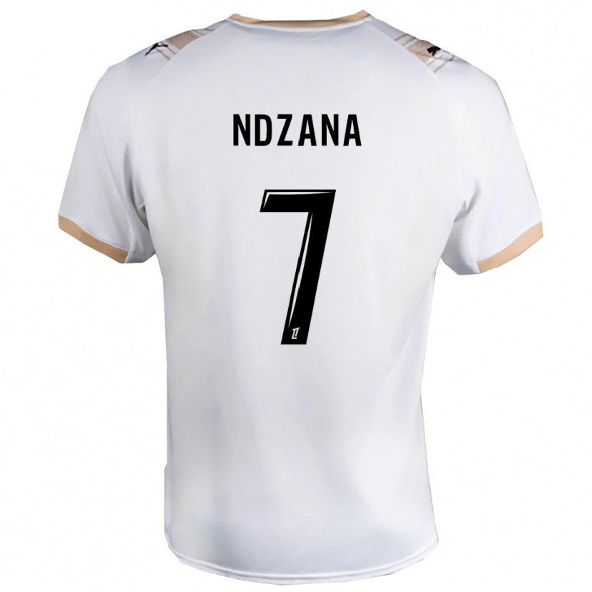 Danxen Niño Camiseta Colette Ndzana #7 Blanco Negro 2ª Equipación 2025/26 La Camisa