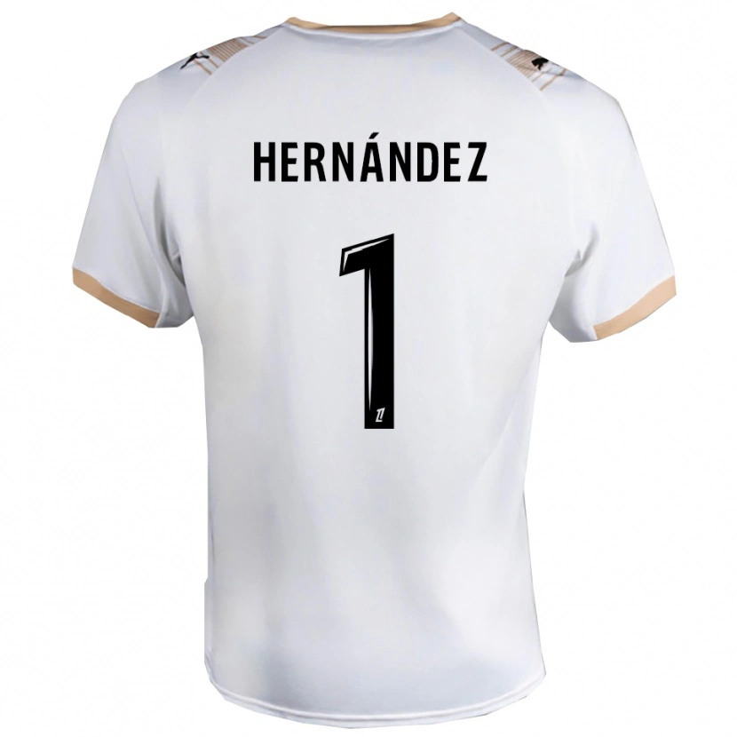 Danxen Niño Camiseta Melvin Hernández #1 Blanco Negro 2ª Equipación 2025/26 La Camisa