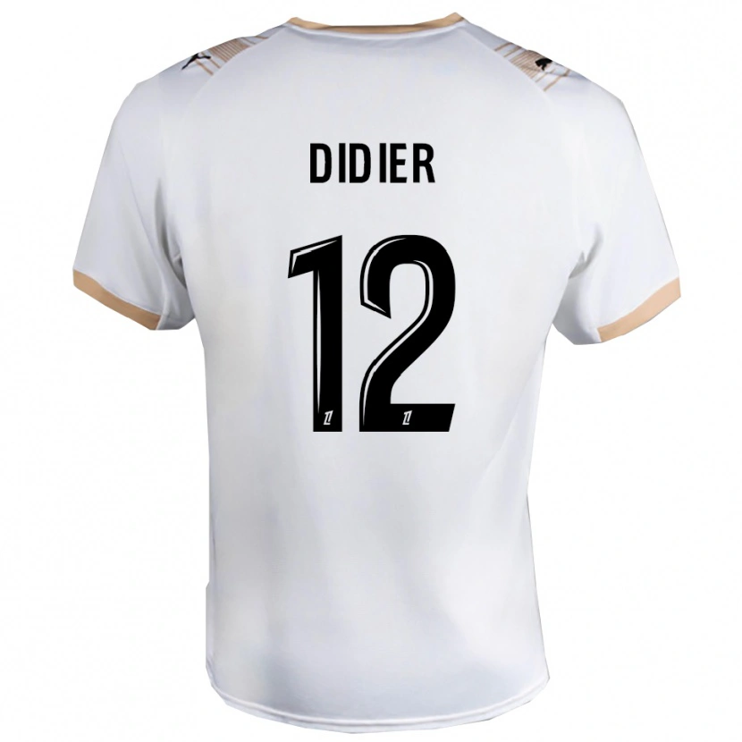 Danxen Niño Camiseta Haïlé Didier #12 Blanco Negro 2ª Equipación 2025/26 La Camisa
