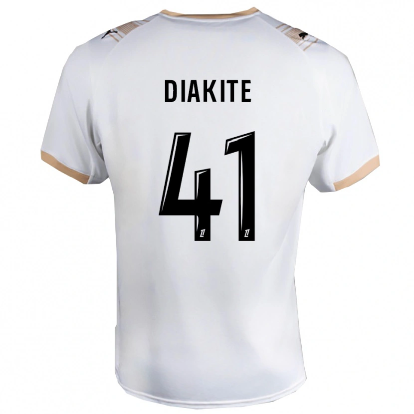 Danxen Niño Camiseta Ibrahim Diakité #41 Blanco Negro 2ª Equipación 2025/26 La Camisa