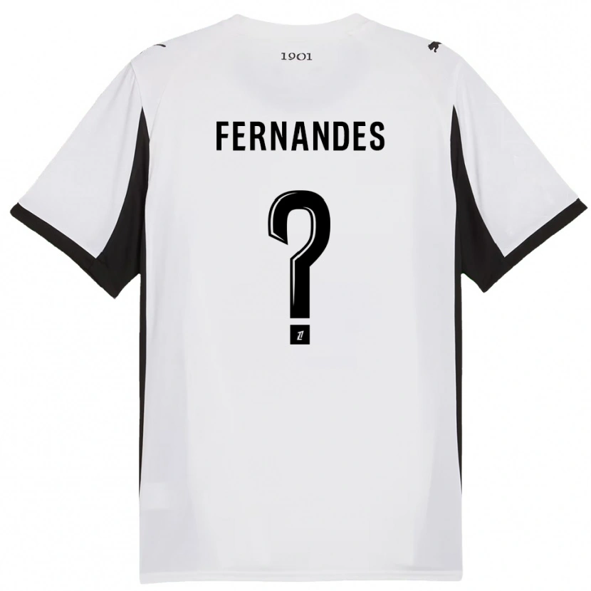 Danxen Niño Camiseta Alexis Fernandes #0 Blanco Negro 2ª Equipación 2025/26 La Camisa