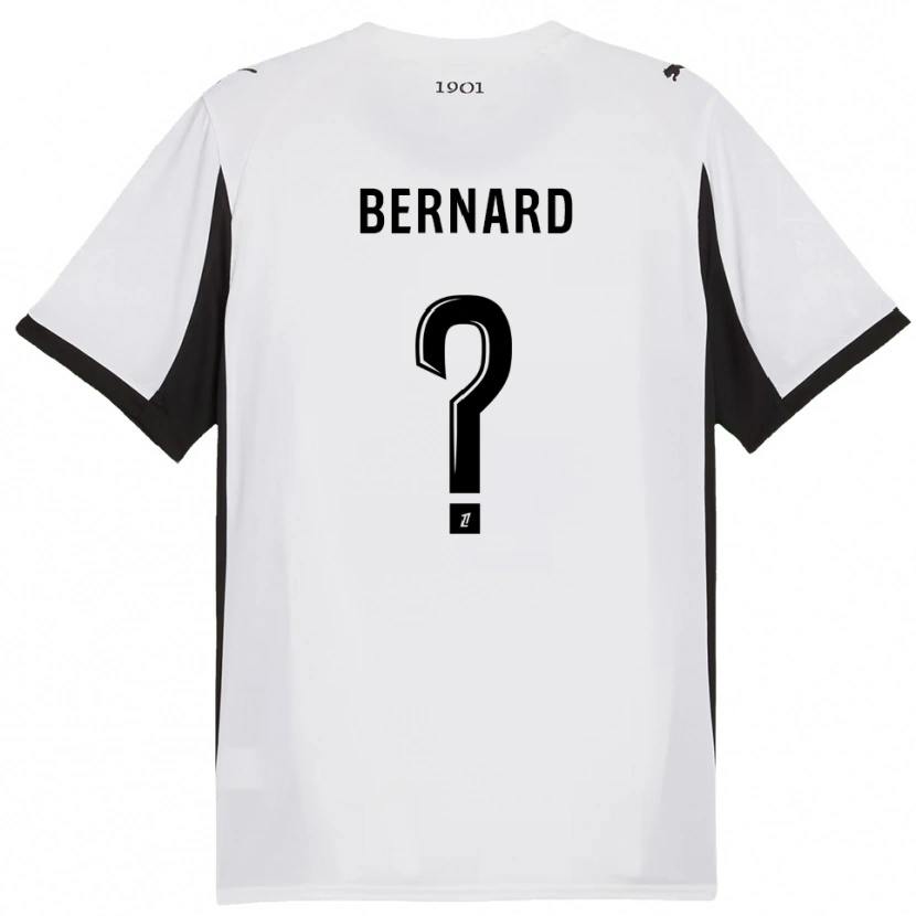 Danxen Niño Camiseta Alexis Bernard #0 Blanco Negro 2ª Equipación 2025/26 La Camisa