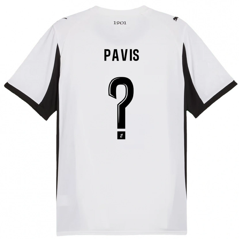 Danxen Niño Camiseta Robin Pavis #0 Blanco Negro 2ª Equipación 2025/26 La Camisa