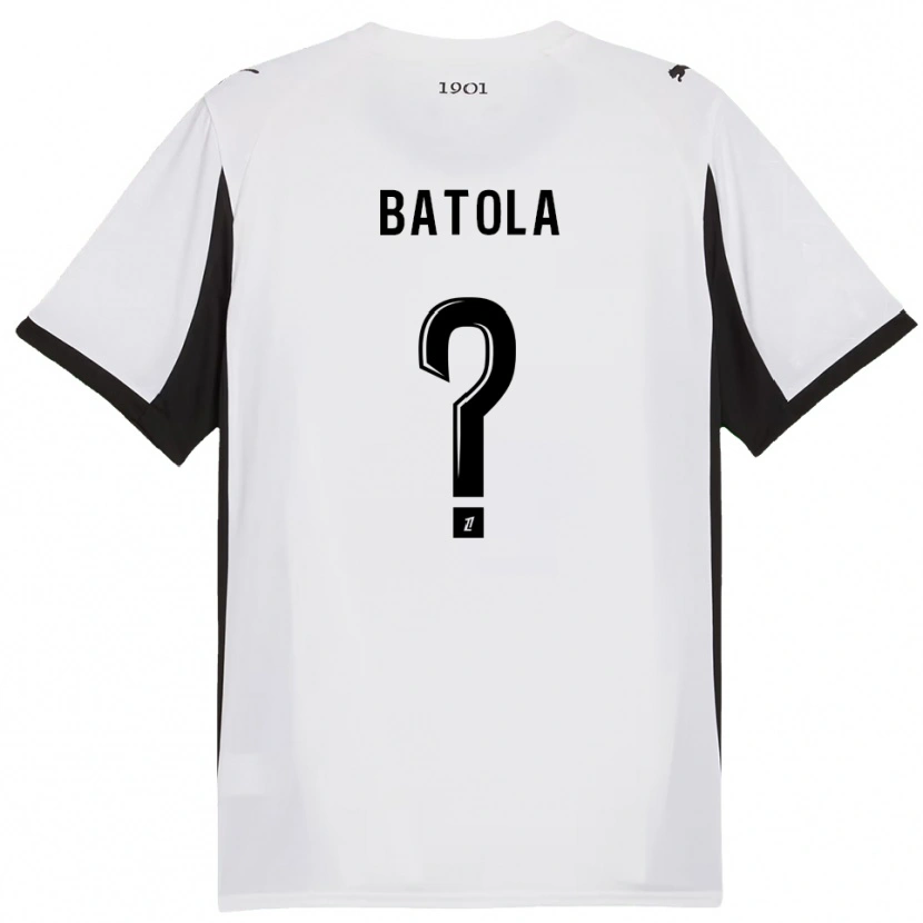 Danxen Niño Camiseta Yann Batola #0 Blanco Negro 2ª Equipación 2025/26 La Camisa