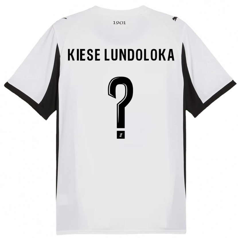 Danxen Niño Camiseta Jeanslor Kiese Lundoloka #0 Blanco Negro 2ª Equipación 2025/26 La Camisa