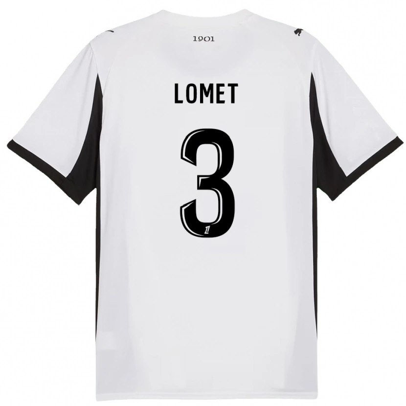 Danxen Niño Camiseta Ruben Lomet #3 Blanco Negro 2ª Equipación 2025/26 La Camisa