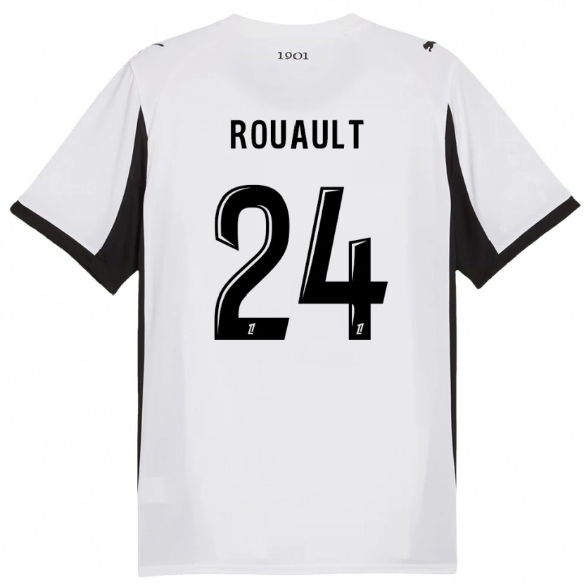 Danxen Niño Camiseta Anthony Rouault #24 Blanco Negro 2ª Equipación 2025/26 La Camisa