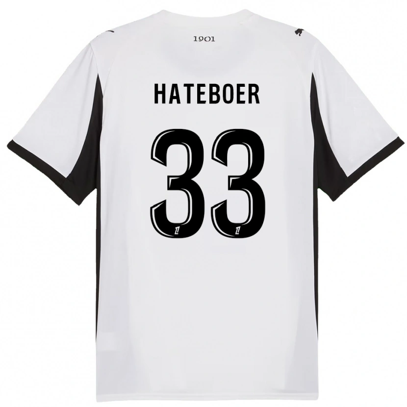 Danxen Niño Camiseta Hans Hateboer #33 Blanco Negro 2ª Equipación 2025/26 La Camisa