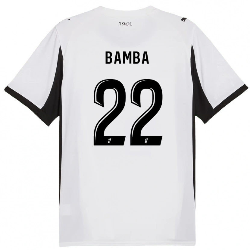 Danxen Niño Camiseta Rayan Bamba #22 Blanco Negro 2ª Equipación 2025/26 La Camisa