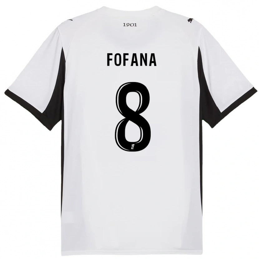 Danxen Niño Camiseta Seko Fofana #8 Blanco Negro 2ª Equipación 2025/26 La Camisa