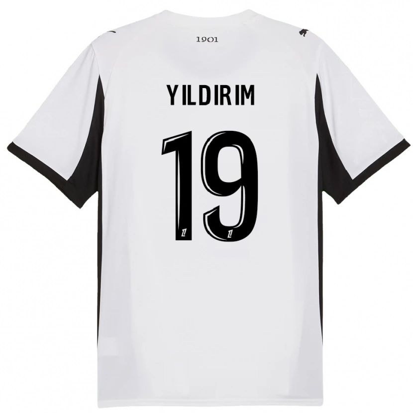 Danxen Niño Camiseta Bertuğ Yıldırım #19 Blanco Negro 2ª Equipación 2025/26 La Camisa