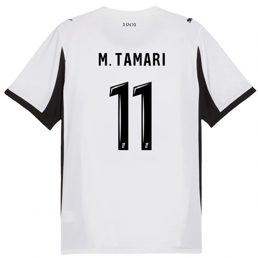 Danxen Niño Camiseta Mousa Tamari #11 Blanco Negro 2ª Equipación 2025/26 La Camisa