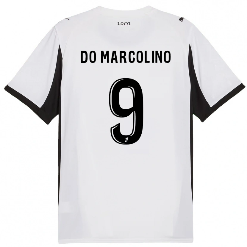 Danxen Niño Camiseta Alan Do Marcolino #9 Blanco Negro 2ª Equipación 2025/26 La Camisa