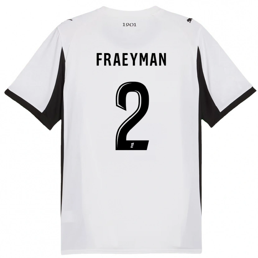 Danxen Niño Camiseta Dorian Fraeyman #2 Blanco Negro 2ª Equipación 2025/26 La Camisa