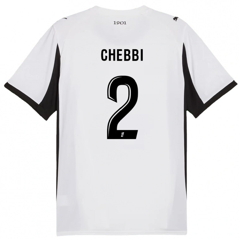 Danxen Niño Camiseta Mohamed Chebbi #2 Blanco Negro 2ª Equipación 2025/26 La Camisa