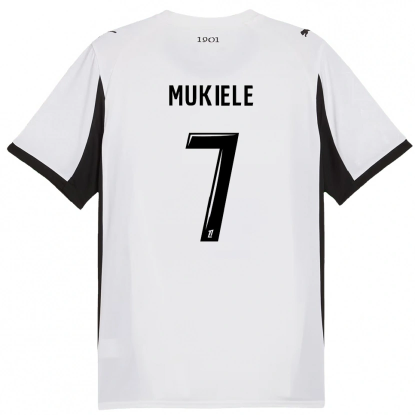 Danxen Niño Camiseta Nordan Mukiele #7 Blanco Negro 2ª Equipación 2025/26 La Camisa