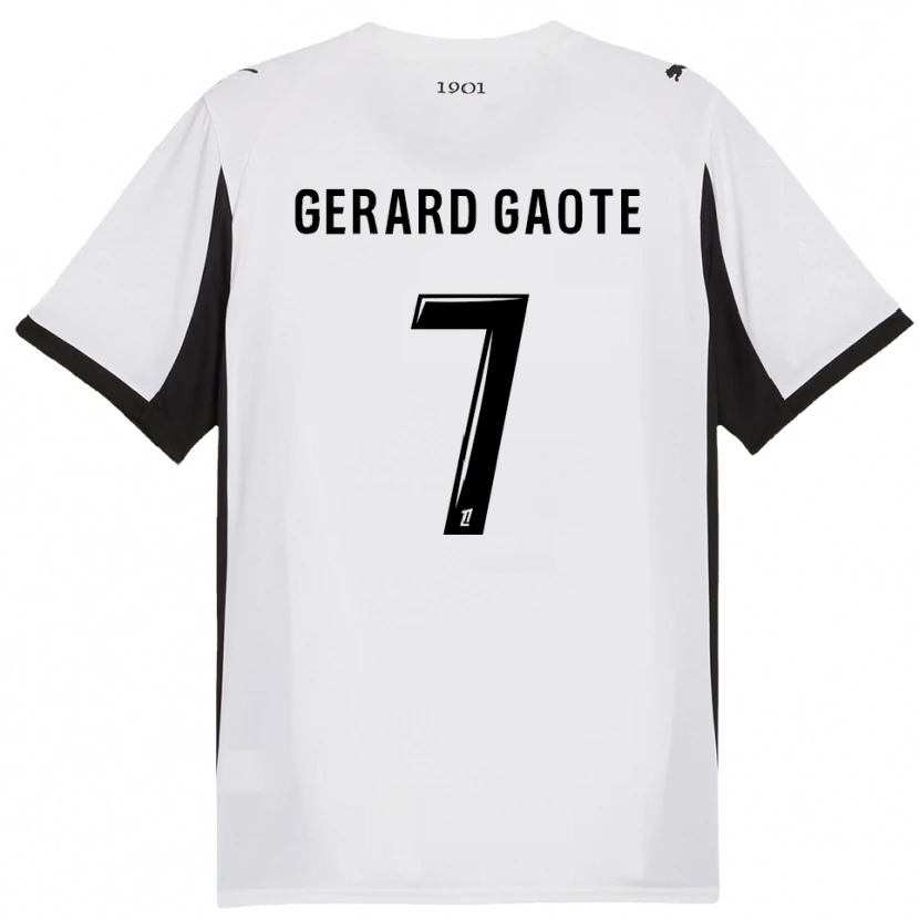 Danxen Niño Camiseta Steven Gerard Gaote #7 Blanco Negro 2ª Equipación 2025/26 La Camisa