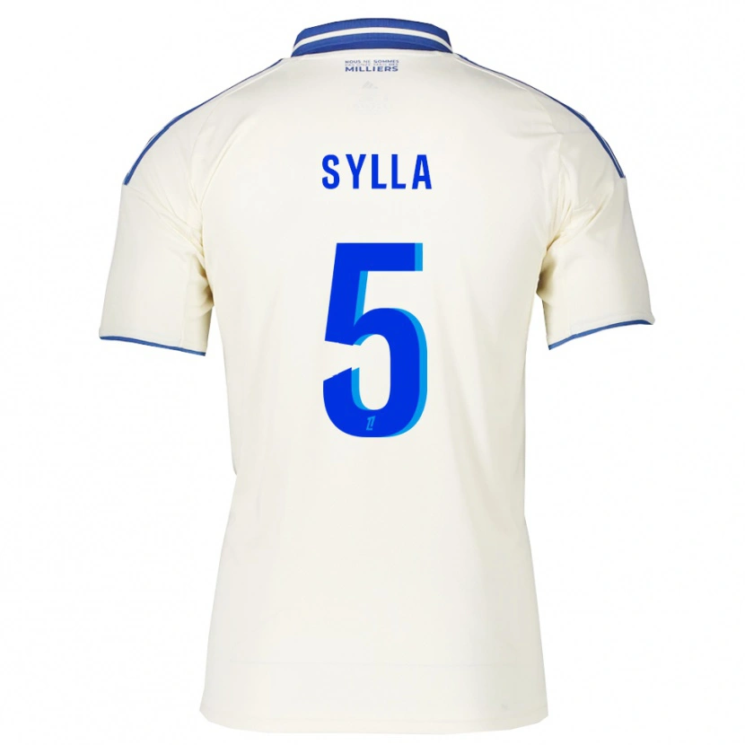 Danxen Niño Camiseta Abakar Sylla #5 Champán Azul 2ª Equipación 2025/26 La Camisa