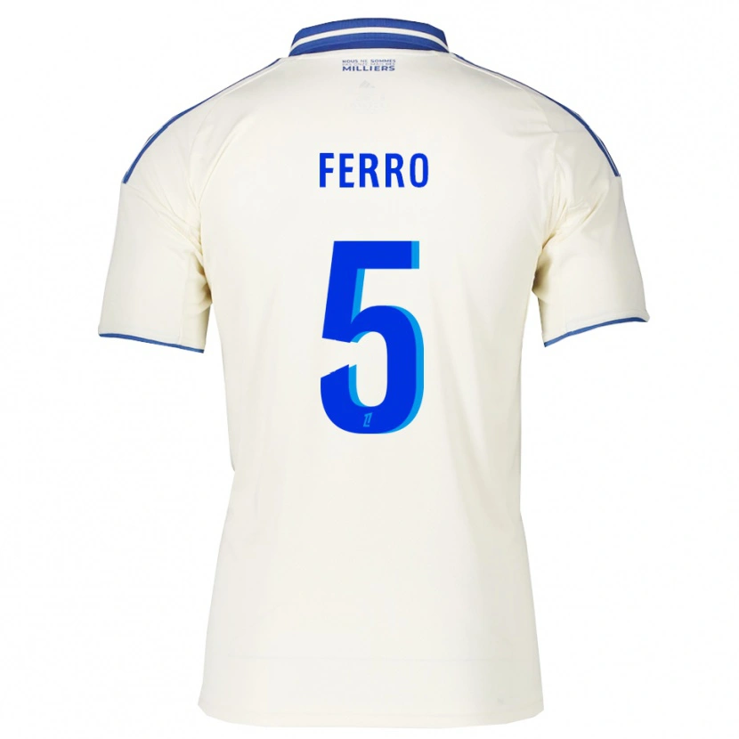 Danxen Niño Camiseta Nolan Ferro #5 Champán Azul 2ª Equipación 2025/26 La Camisa